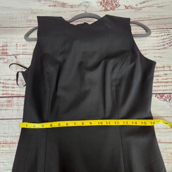 Talbots Black Midi Sleeveless Sheath Dress 10 Slit Basic Neutral Timeless Regal - Picture 11 of 15